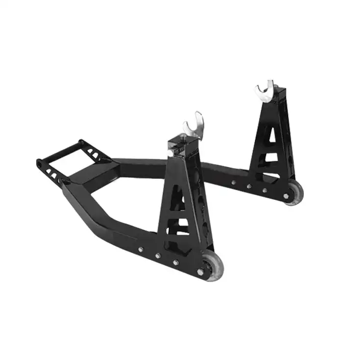Caballete delantero y trasero móvil para moto de cross de aluminio